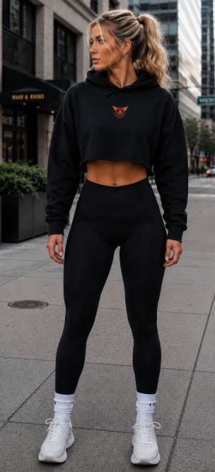 Message Athletics Womens Cropped Performance Hoodie