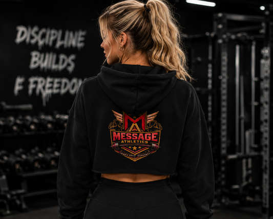 Message Athletics Womens Cropped Performance Hoodie